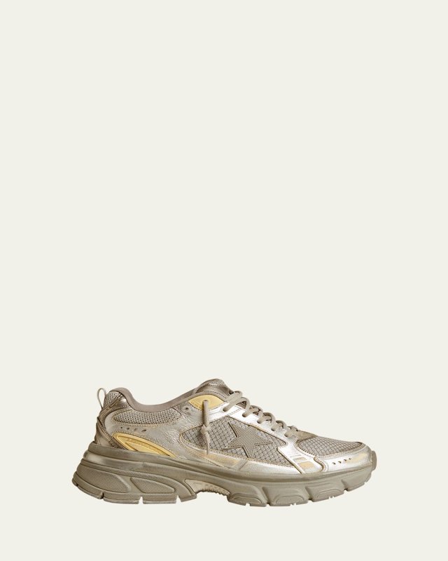 Lightstar Net Metallic Leather Runner Sneakers